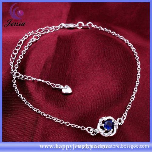 New model design cheap anklet 925 silver plated wholesale price fancy anklet (CA035-D)